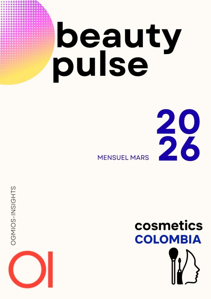 Cover for Beauty Pulse March 2026 poster: bold 'beauty pulse' title with a purple-yellow gradient circle on a light background and blue 2026 text, cosmetics branding.